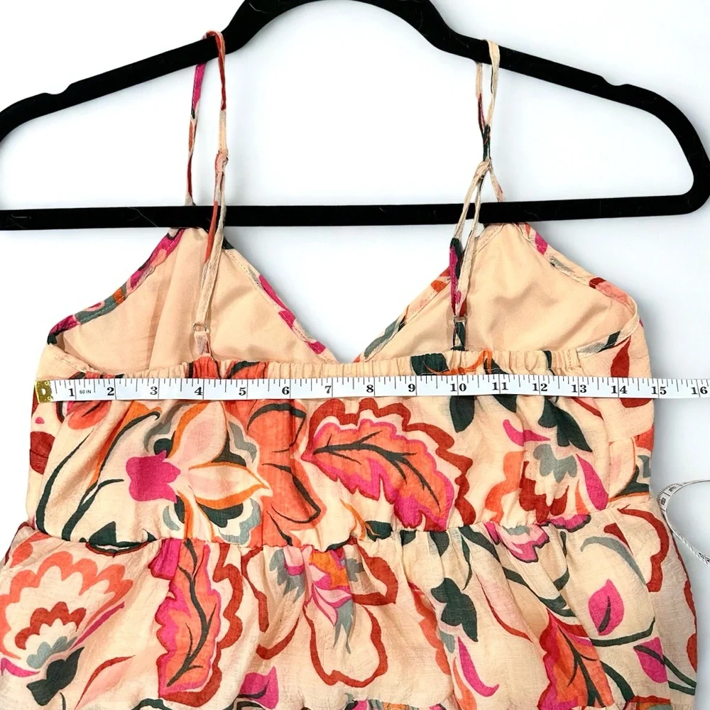 Floral Tiered Maxi Dress Medium Baby Doll Lightweight Vacation ResortWear Summer - Picture 6 of 9